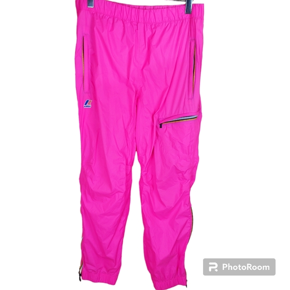 kway Pants - 🍄3/50$🍄 Vintage K-WAY windbreaker waterproof bright neon pink pants size XL